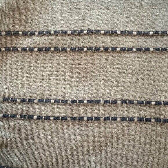 Striped Dark Green Blouse Short Sleeve Ruched Knit Top By Apt.9 Womens Size L - Picture 10 of 10